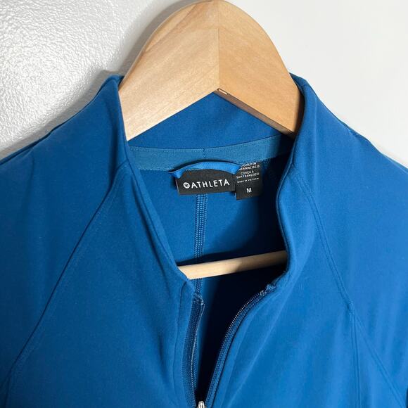 Athleta Salutation Full Zip Jacket Womens Medium Blue Athleisure Workout Pockets - Picture 5 of 12
